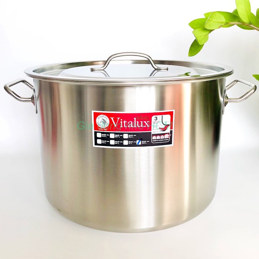 Nồi hầm 3 đáy inox 304 Vitalux Zebra 32cmx23cm 171347