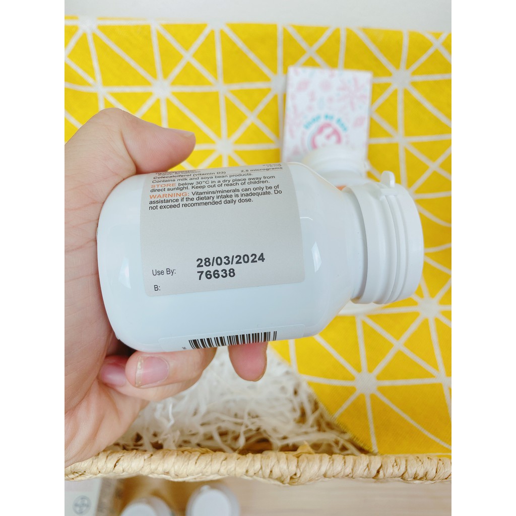 [Có Tem Chemist] Canxi sữa Canxi Milk Bioisland bổ sung cho bé từ 7 tháng tuổi 90 viên - Úc