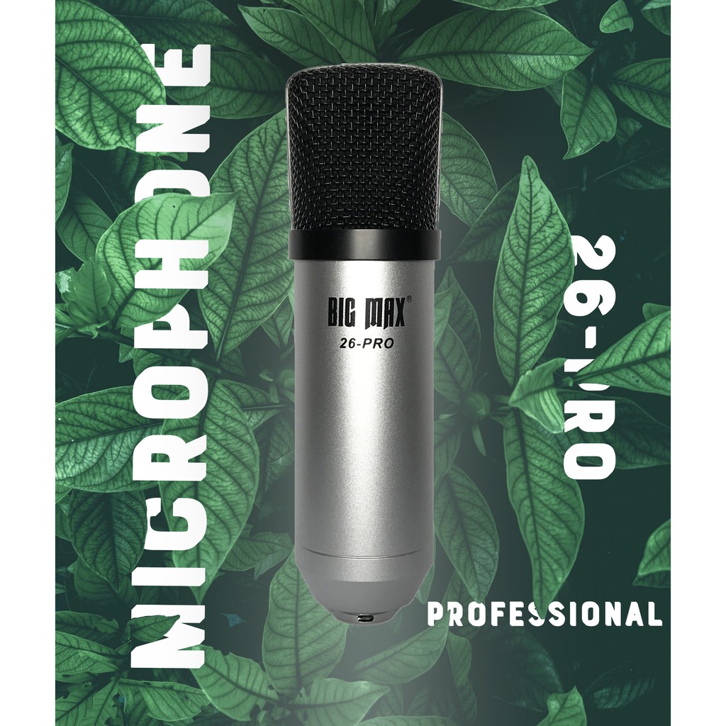 Micro thu âm livestream hát karaoke Big Max 26 Pro độ nhạy cao lọc âm tốt bảo hành 12 tháng