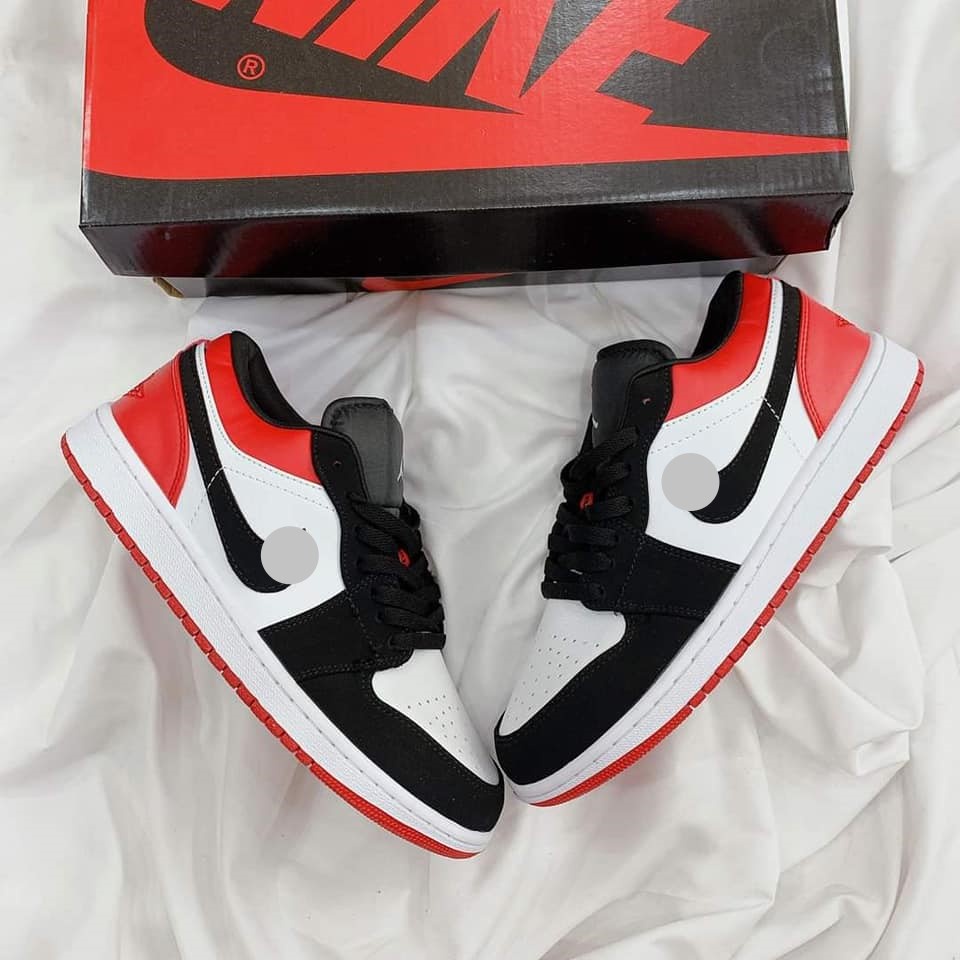 Giày 𝐍𝐢𝐤𝐞 𝗷𝗼𝗿𝗱𝗮𝗻 𝟭 Đỏ Đen Cổ Thấp- Giày Sneaker Nam Nữ Thể Thao Cổ Thấp Thời Trang Cao Cấp