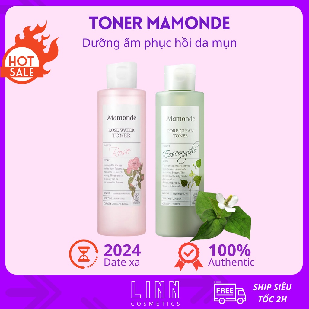 Nước Toner diếp cá cân bằng làm sạch và cung cấp độ ẩm Mamonde Pore Clean cho da mụn, da dầu