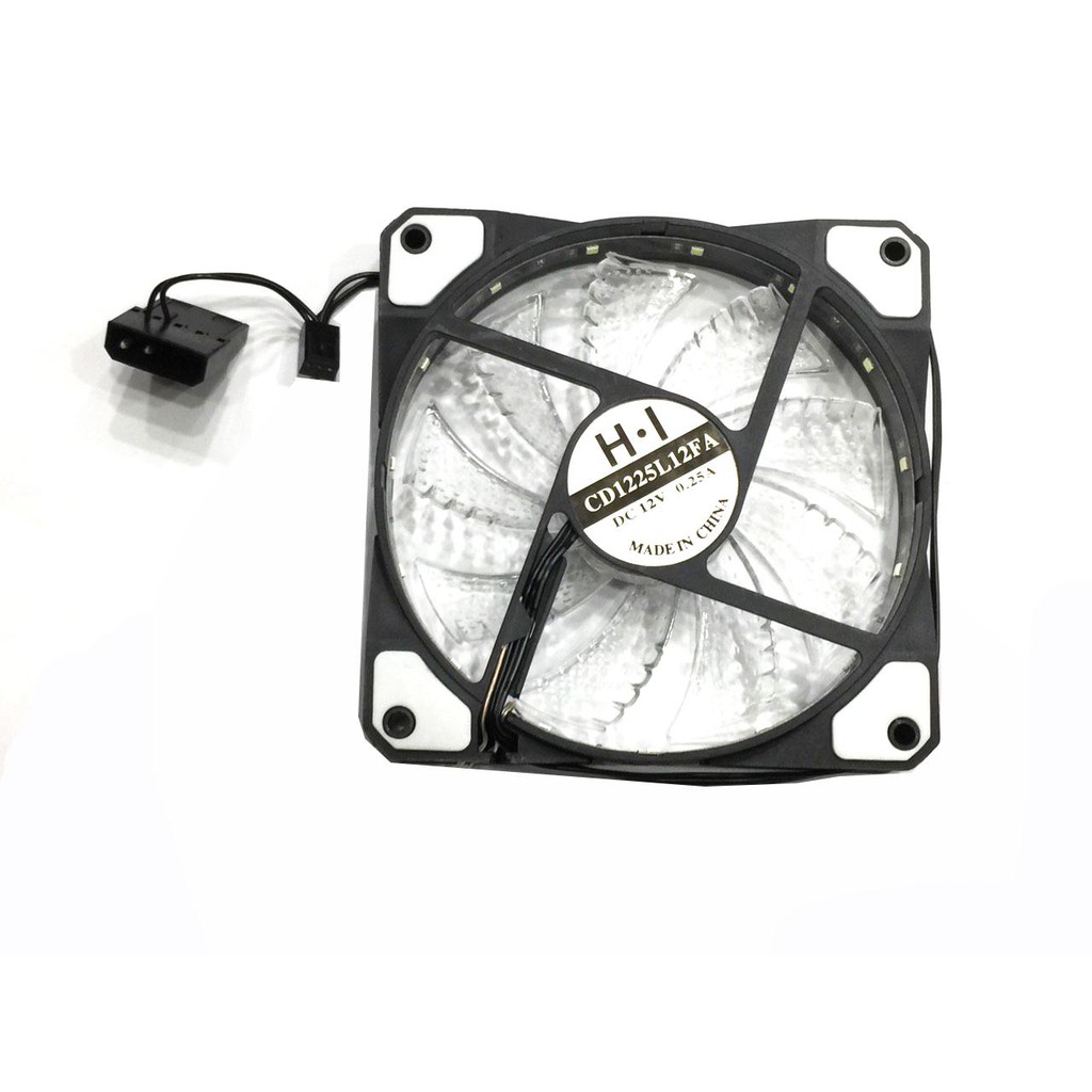 Fan case quạt tản nhiệt thùng máy cpu 12CM 12 INCH có đèn led 15 đèn CD 1225L 12FA màu trắng , đỏ ,xanh lá,xanh dương