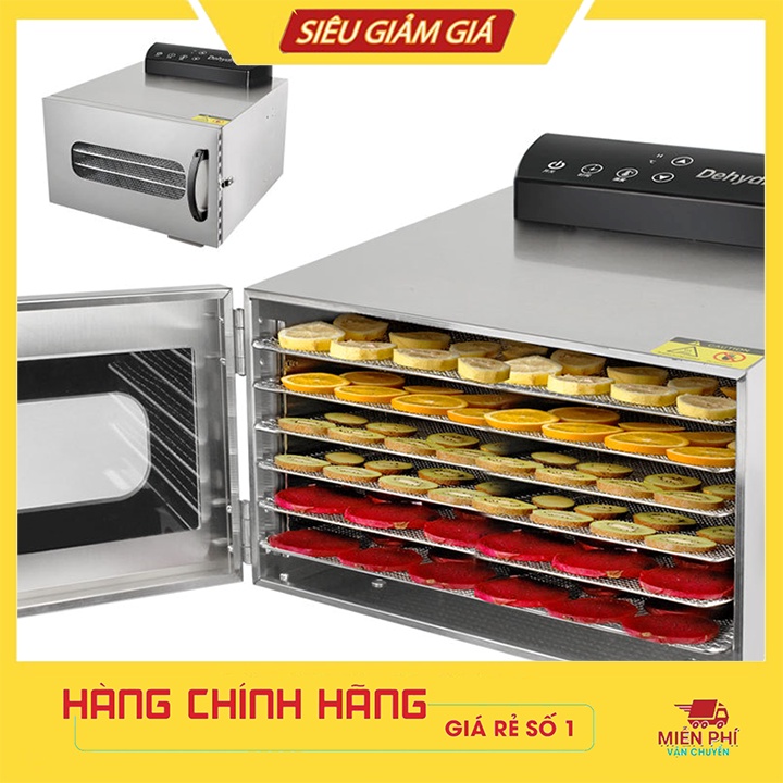 Máy sấy hoa quả, thực phẩm, nông sản 6 tầng sấy inox cao cấp