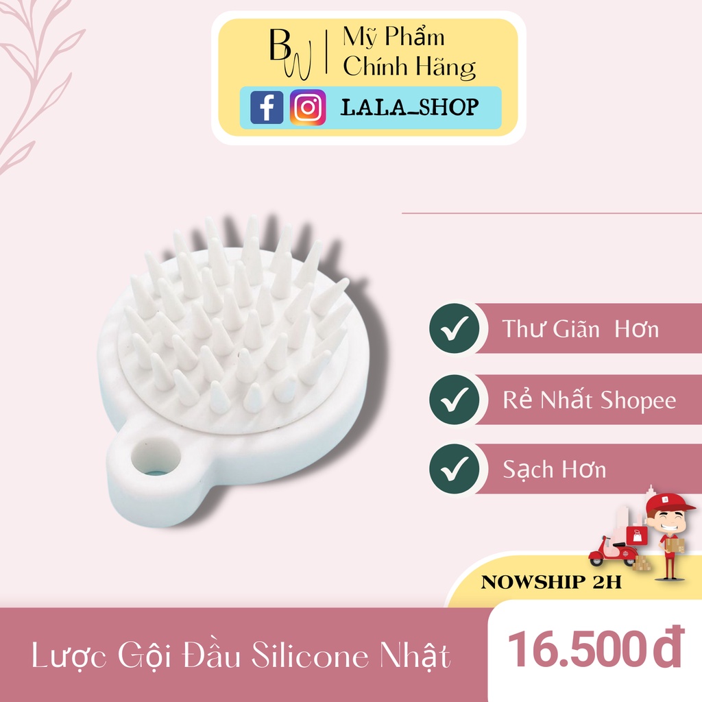 Lược Gội Đầu Muji Xuất Nhật - Massage Đầu Giảm Stress - Ngăn Ngừa Và Kích Thích Mọc Tóc