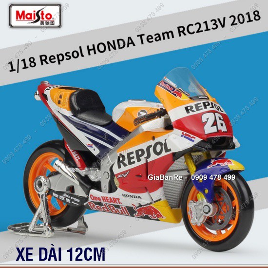 XE MÔ HÌNH MOTO HONDA GP REPSOL NO26 RC213V - TỈ LỆ 1:18 - MAISTO - 8767.2