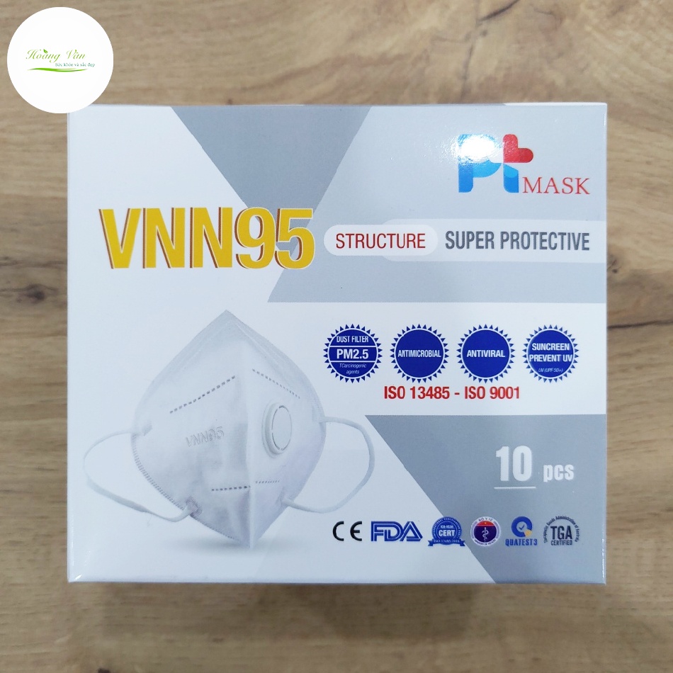 Khẩu trang y tế VNN95 Phương Tuyến có van thở - Hộp 10 cái