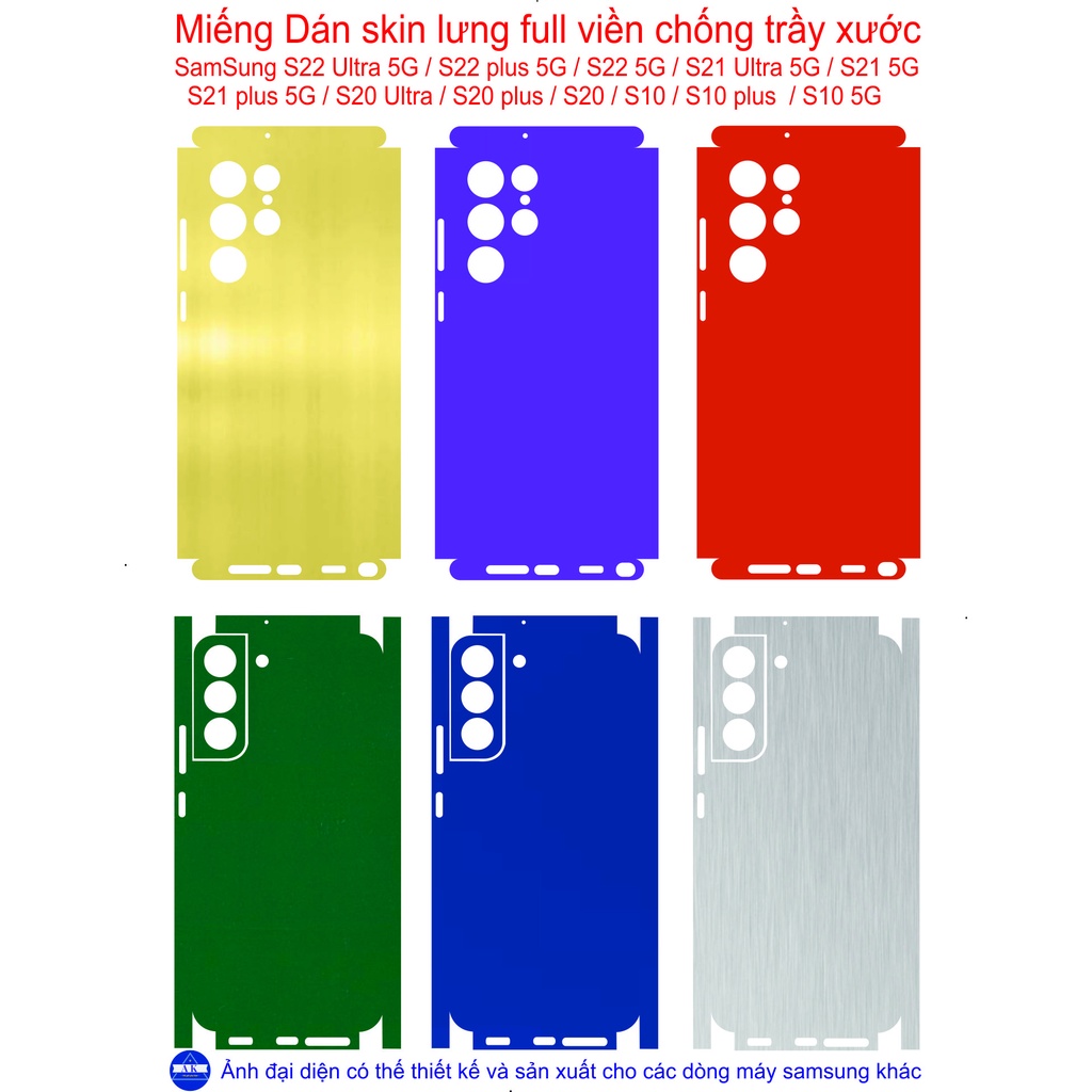 Dán skin lưng full viền Samsung S22 Ultra 5G / S22 plus / S22 5G / S21 Ultra / S21 plus / S21 / S20 Ultra / S20
