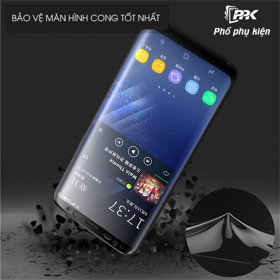 Dán Cường Lực Samsung Note 8, Note 9, S8+, S9+ Loại Dẻo Full Keo 2 Mặt Trước Sau