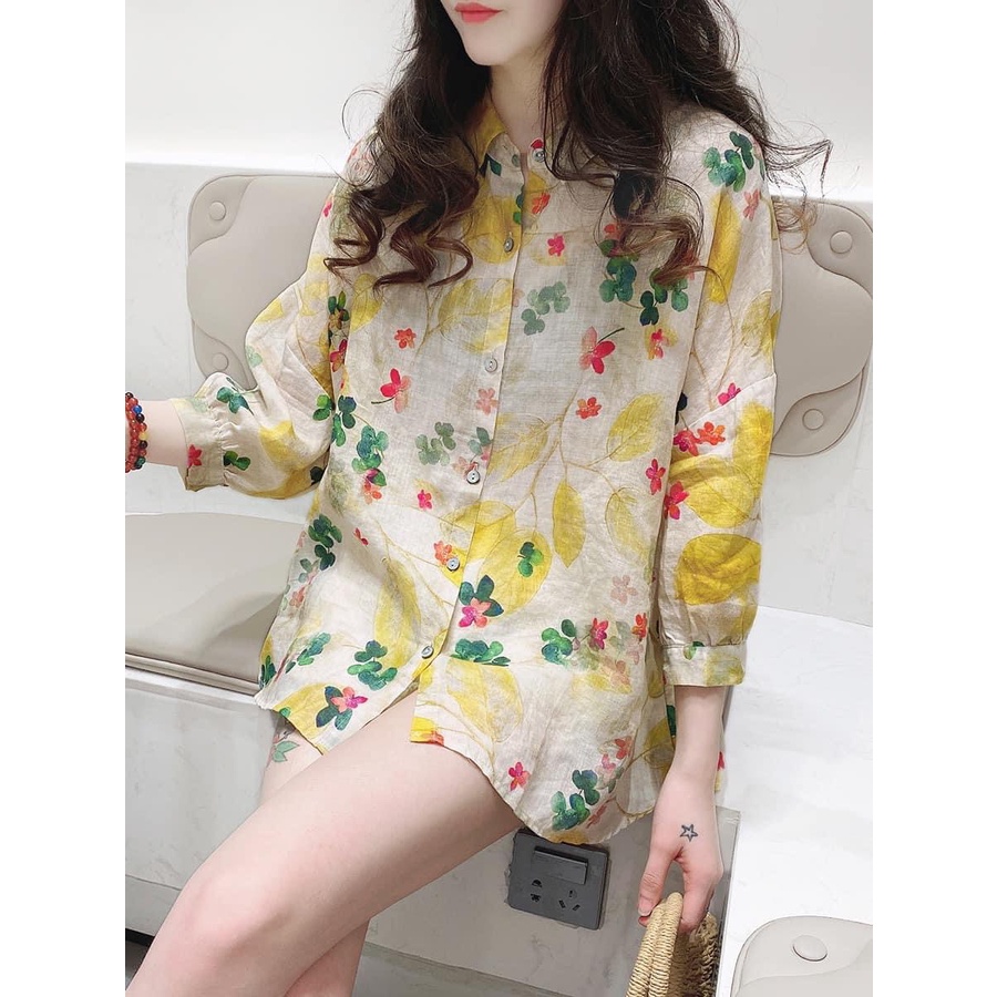 SMK1141- SƠ MI SUÔNG HOA VÀNG