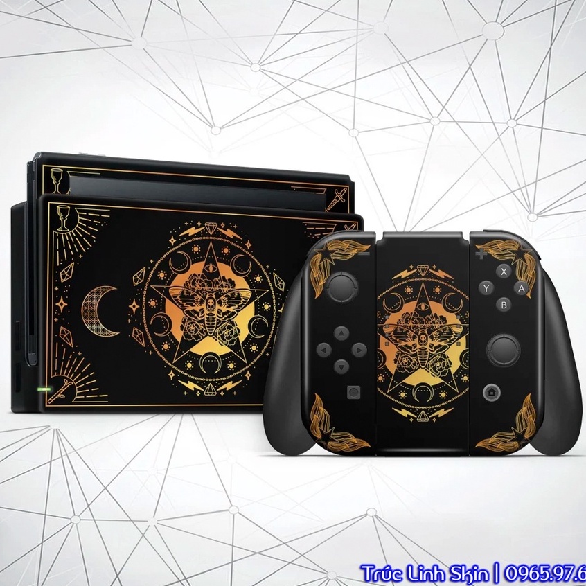 Skin decal dán Nintendo Switch V1, V2 / OLED mẫu Tarot card Moon