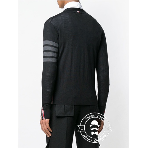 Áo Len Cardigan Thom Browne Màu Đen 4 Vạch Ghi