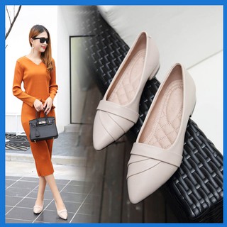 Giày búp bê nữ đế bằng phong cách Hàn Quốc đi cực êm chân