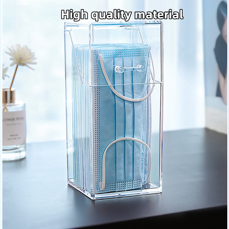 Hộp Đựng Khẩu Trang Trong Suốt Sức Chứa Lớn Có Nắp Chống Bụi Dùng Một Lần Tiện Lợi Giá Đỡ