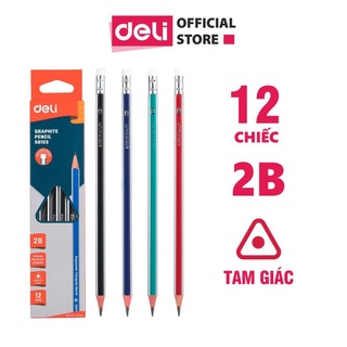 Bút chì 2b deli đen - 12 cây/hộp - e58103