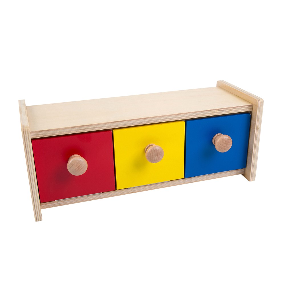 💖Giảm 10%💖  - Đồ Chơi Gỗ Hộp Màu 3 Ngăn - Giáo Cụ Montessori