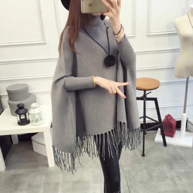 Áo len giả khăn