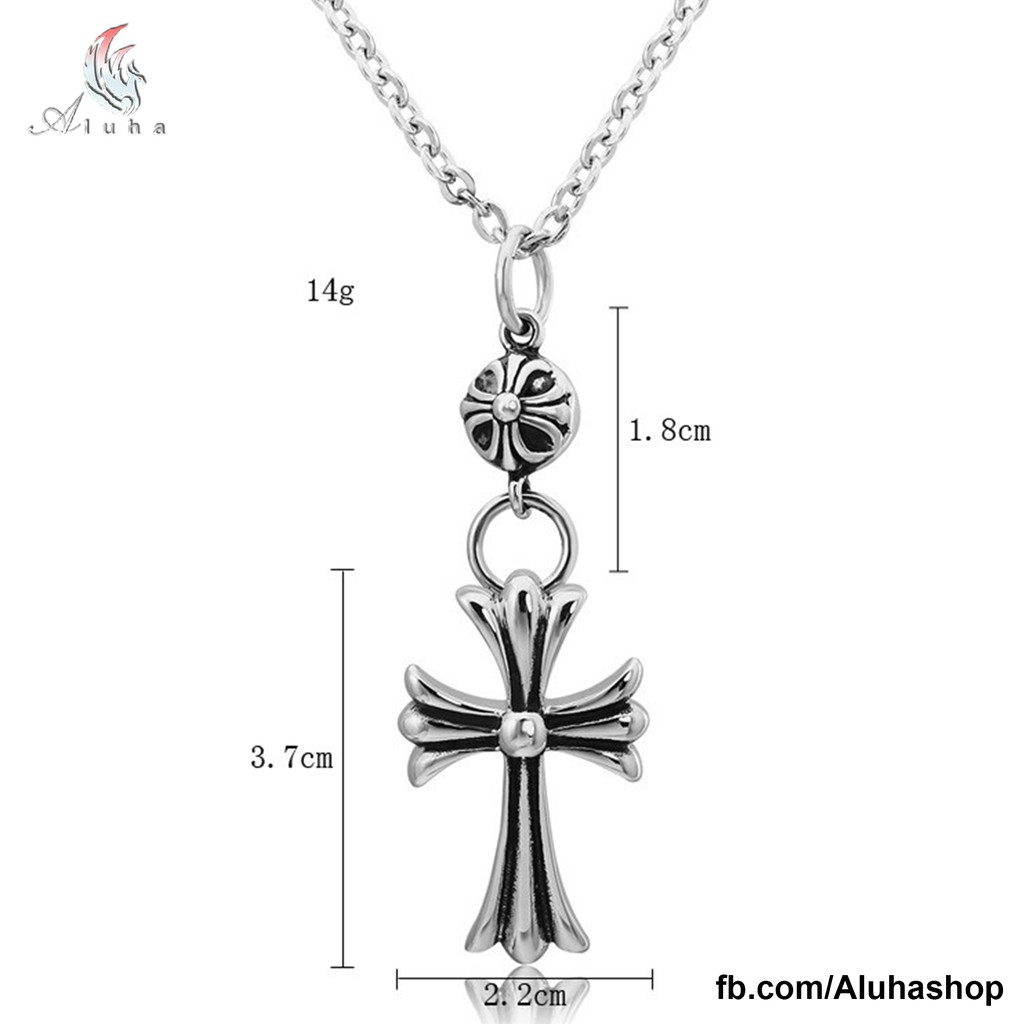Dây chuyền Titan Chrome Heart kiểu dáng Basic hoa Iris - NL132 - Aluha