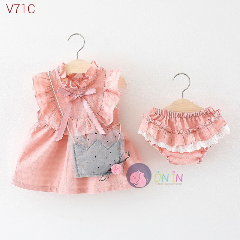 V71 - Đầm chip nơ viền bèo