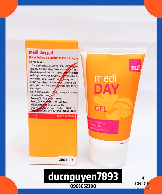 [MẪU MỚI 150ml] Gel dưỡng da và tĩnh mạch MEDI DAY/NIGHT CREAM ban ngày/ban đêm nhập từ Đức