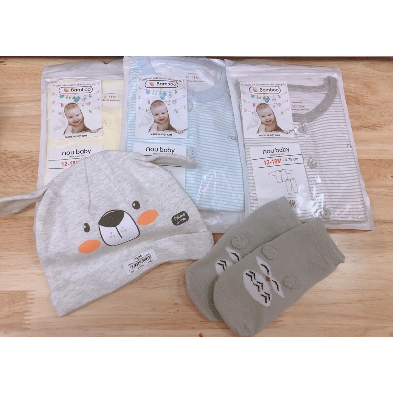 Bộ dài tay cho bé, Bộ Noubaby sơ sinh dài tay size 0-24 tháng - NS20NouDT