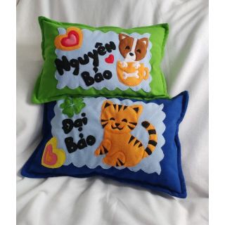 Bộ 2 gối nằm handmade hổ và cún con