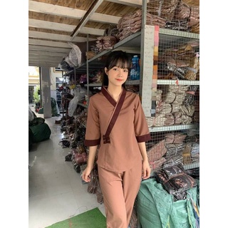 Đồ Bộ Đi Chùa#Mẫu kate 3 Nút.