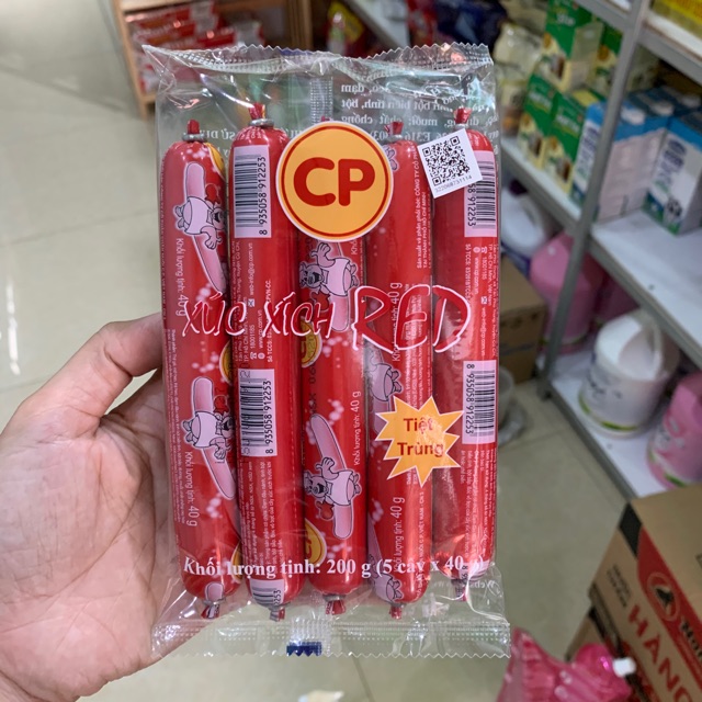 Xúc xích heo RED CP, bịch 5 cây x 40g
