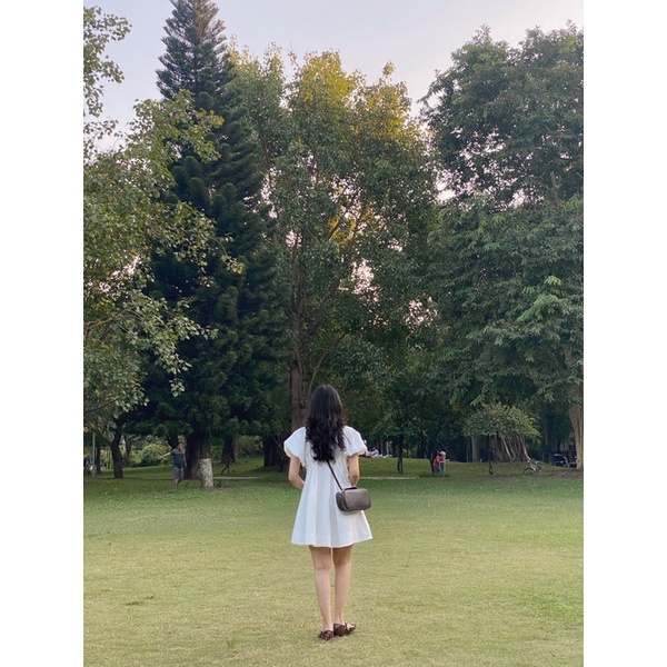 Nimi - Váy tay bồng kèm đai Balloon sleeve mini dress