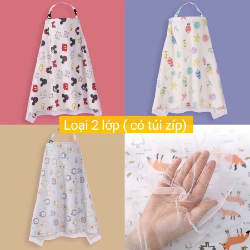 Ninikids: Khăn choàng che bé bú cotton  đồ dùng sơ sinh, đồ dùng mẹ và bé