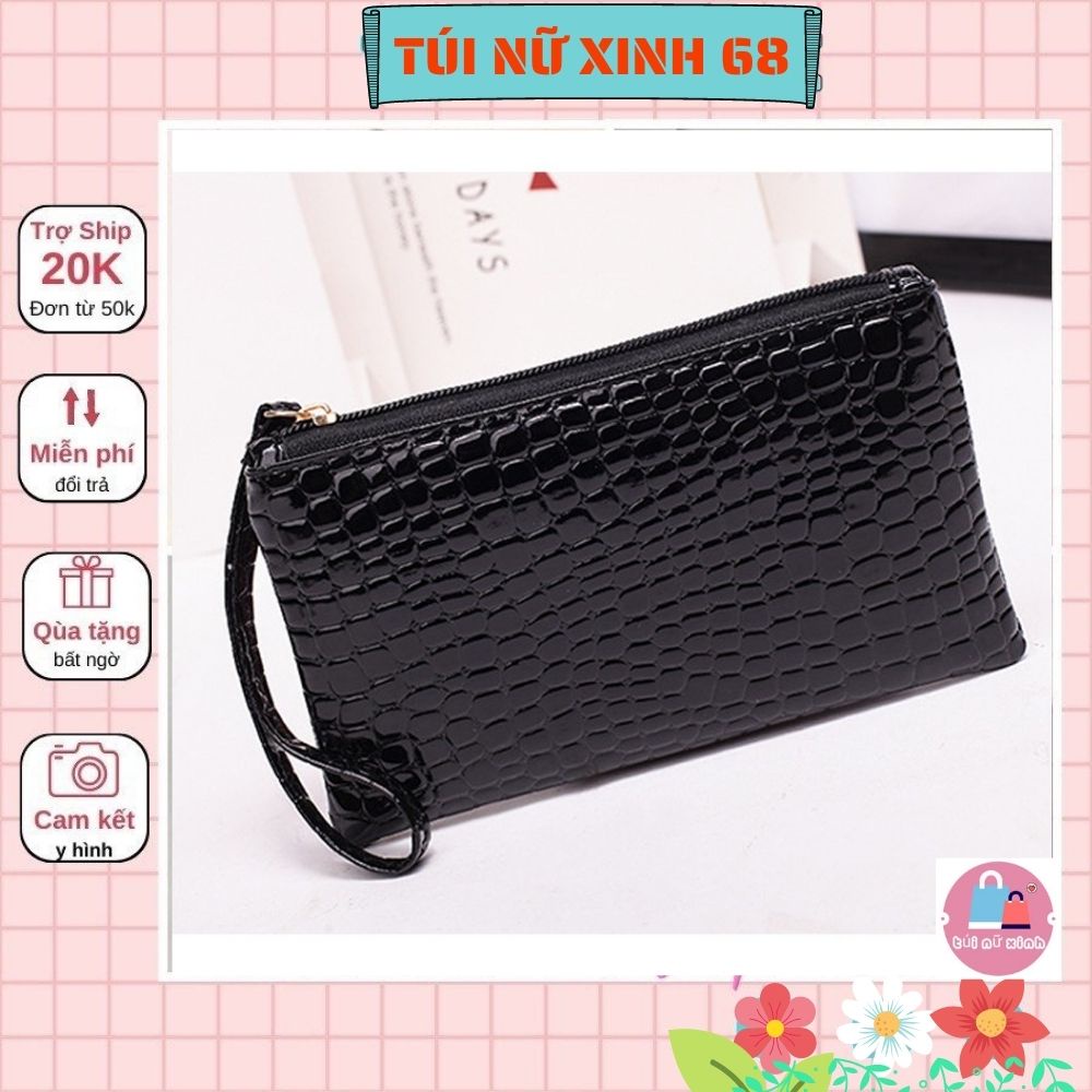 VÍ NỮ DA CÁ SẤU CÓ DÂY CẦM TNX 63