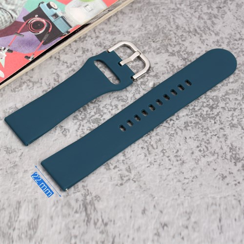 Dây silicone đồng hồ Samsung/Huawei/khác 22 mm xanh M04-03-22