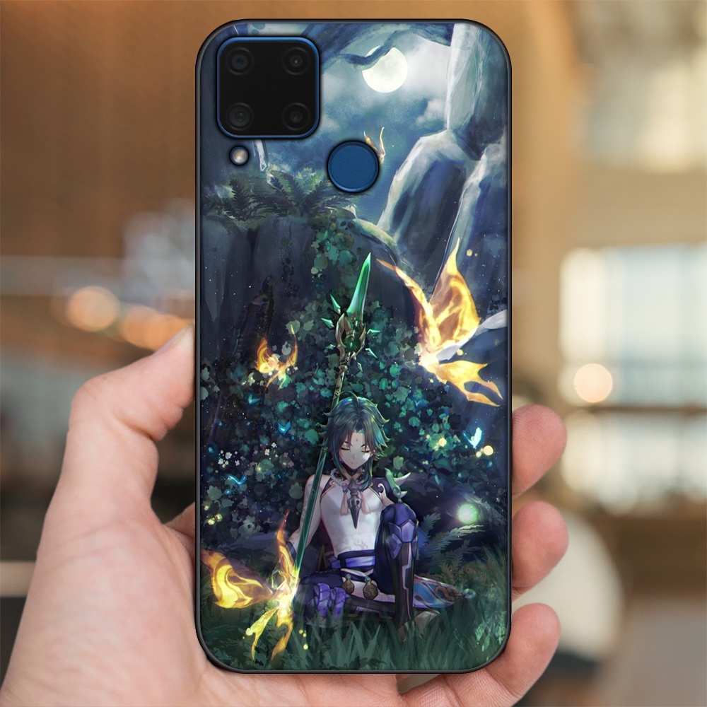 Ốp lưng Realme C15 viền đen in hình Xiao Genshin Impact