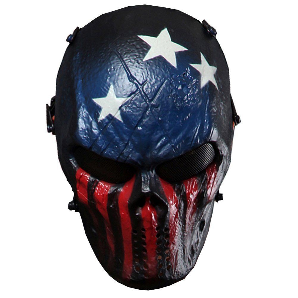 CS Game Skull Skeleton Full Face Mask Tactical Paintball Airsoft Protect Mask