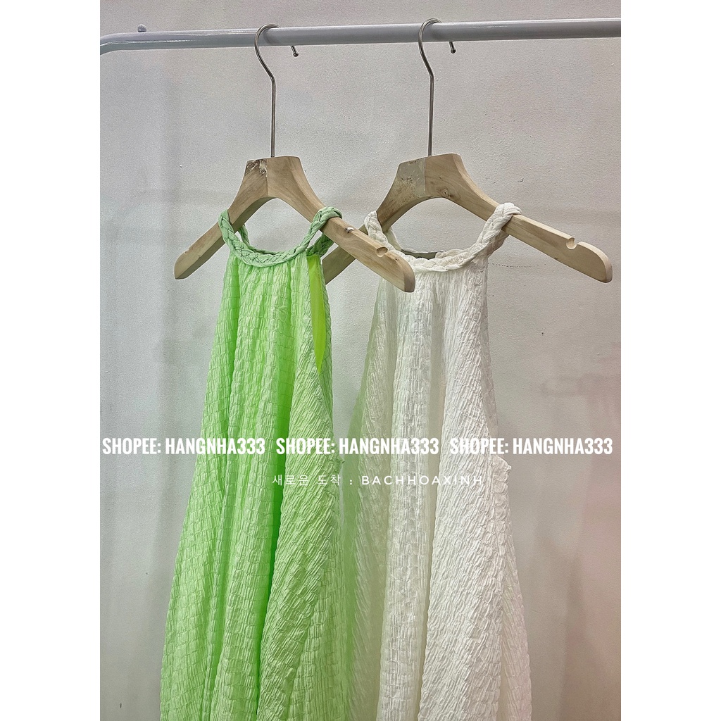 NEW || Đầm maxi cổ yếm đan chất Xốp 2 LỚP form xòe nhiều màu mùa hè siêu xinh Ulzzang