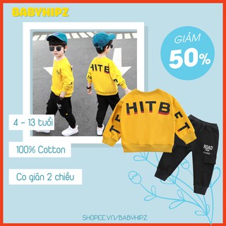 Bộ Đồ Bé Trai, Đồ Bộ Thu Đông Bé Trai, Bé Gái Chất Vải Giày Dặn 2 Màu Cho Bé 5-14 Tuổi - BBH056