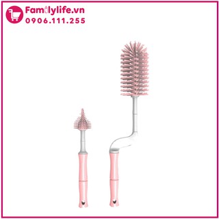 [CHÍNH HÃNG] - Cọ Rửa Bình Sữa Silicon Cao cấp 2 chi tiết ( Xoay 360 độ )