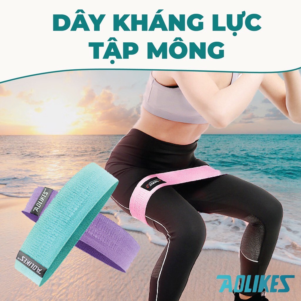 Dây MiniBand, Dây kháng lực tập gym Aolikes tập chân mông phụ kiện tập gym tốt nhất 3603