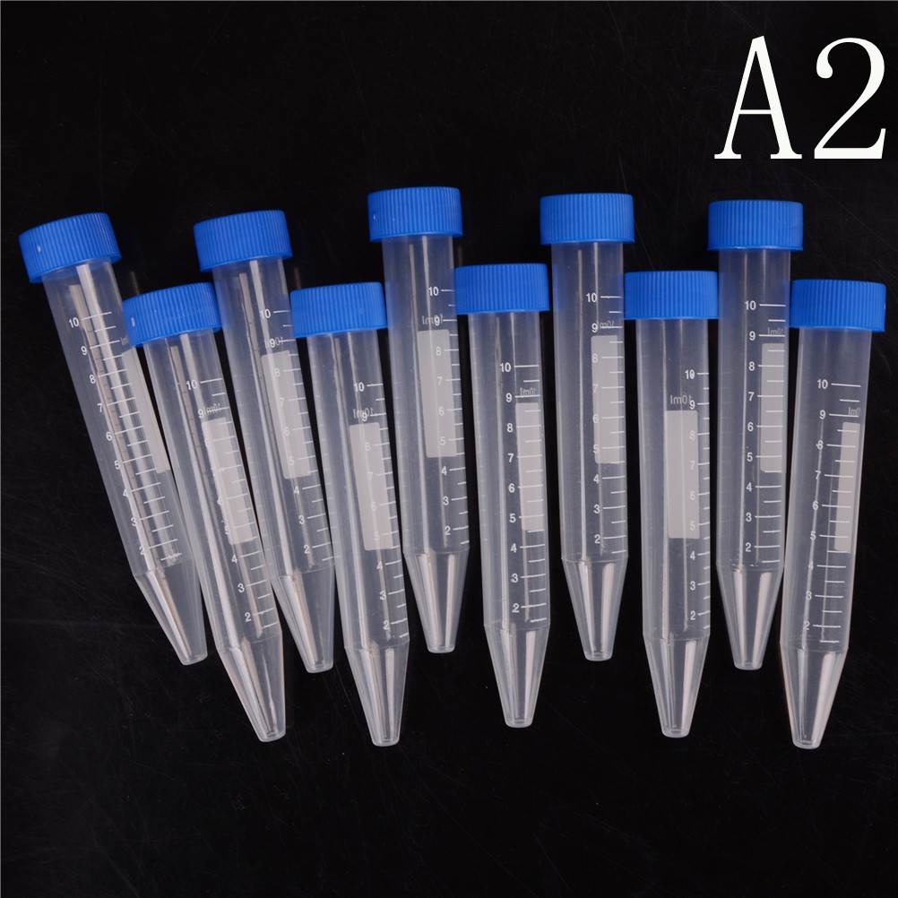 [springeven] Ống Nghiệm Trung Tâm Bằng Nhựa Tự Đứng 10X 10ml Có Nắp Vít