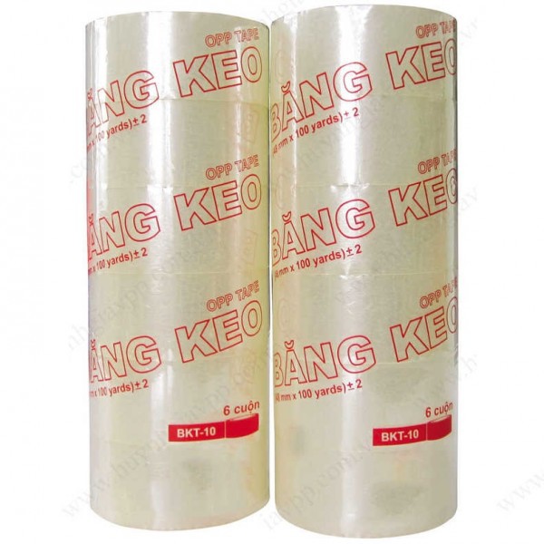 Băng keo trong dán thùng 48mm x 200 yard Bộ 6 cuộn