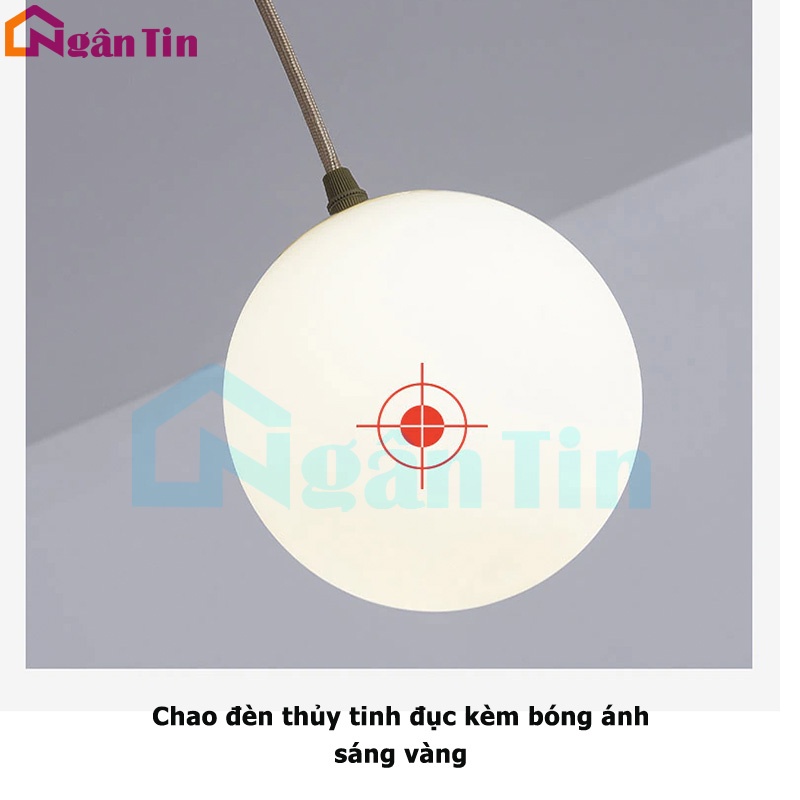 Đèn thả trần thủy tinh trang trí trong nhà phòng ngủ THCN207 Ngân Tin