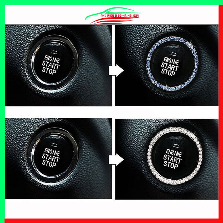Vòng đính đá trang trí nút khởi động xe hơi