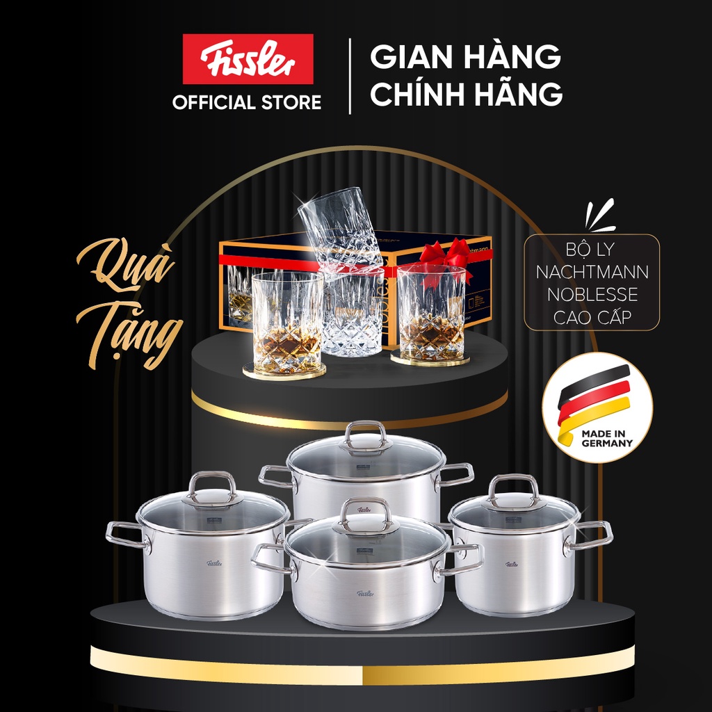 Bộ nồi inox Đức cao cấp Fissler Viseo hàng chính hãng 100% sản xuất tại Đức, an toàn cho sức khỏe, bền, đẹp