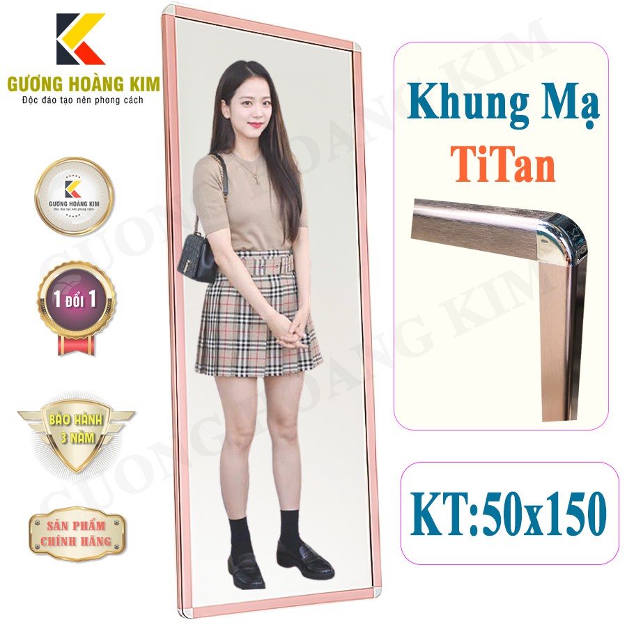 (giá sỉ ) Gương Soi Toàn Thân có chân Viền Hợp kim mạ titan kích thước 50x150 cm -mã HK-6001 guonghoangkim mirror