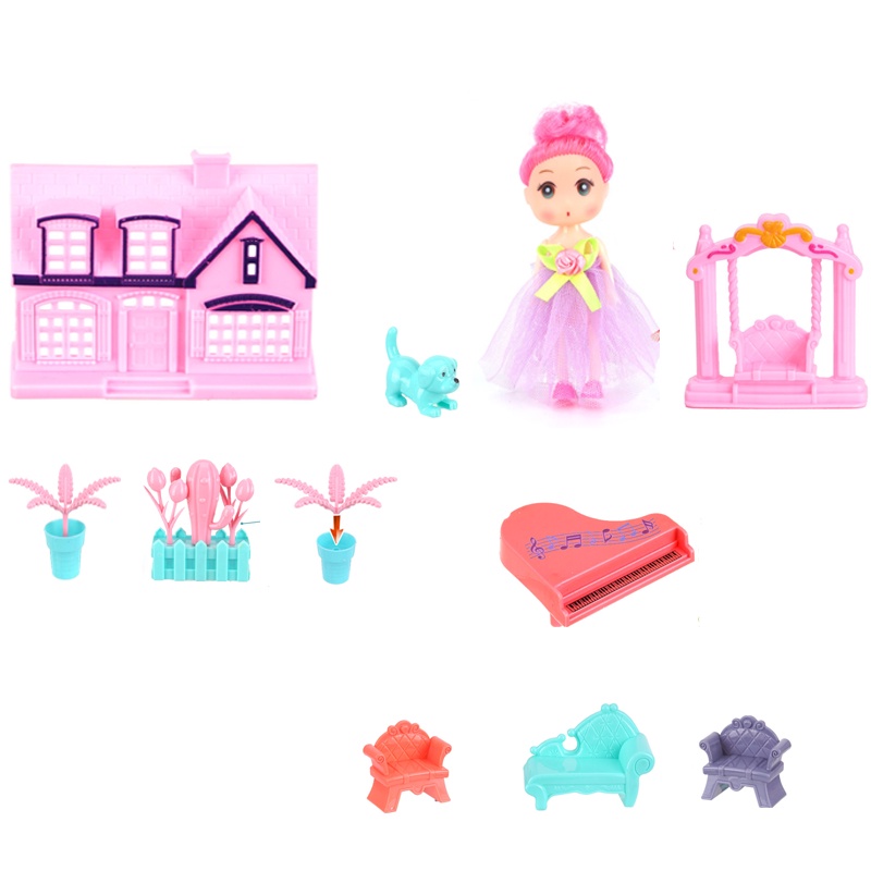 Bộ đồ chơi ngôi nhà búp bê Barbie cho bé gái