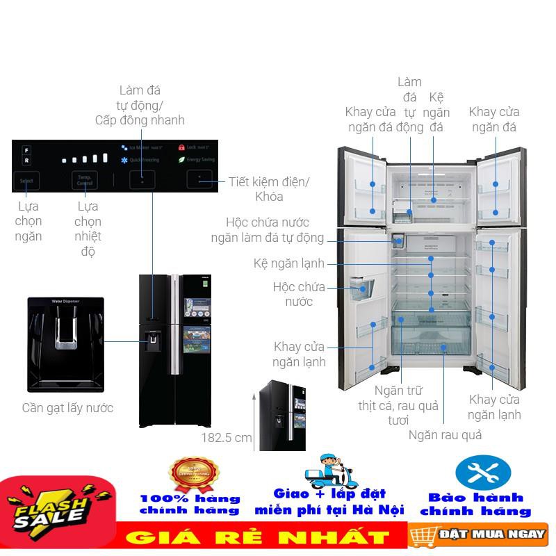 Tủ lạnh Hitachi Inverter 540 lít R-FW690PGV7X GBK