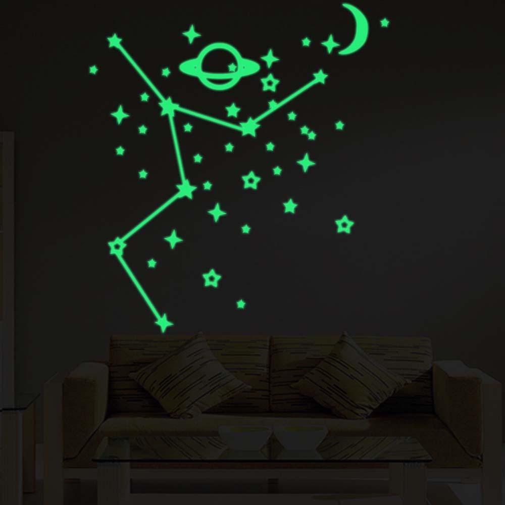 Đề Can Dán Trần Nhà Họa Tiết Ngôi Sao Dạ Quang Trang Trí Phòng Ngủ Cho Bé