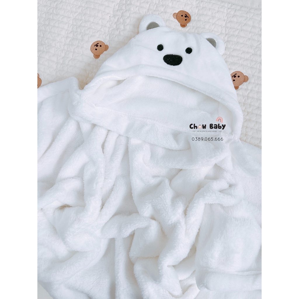 Khăn Ủ choàng bông Có Mũ Momcare