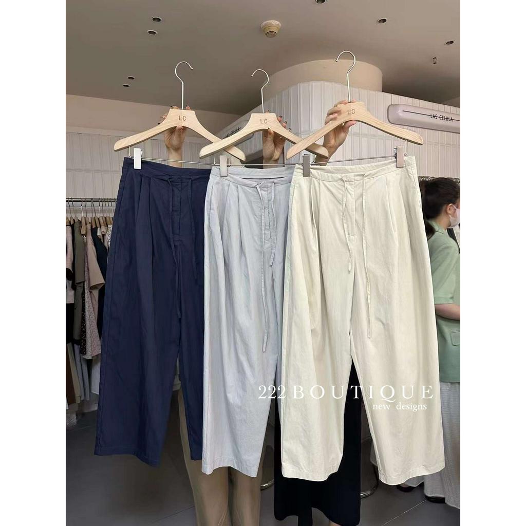 QUần LC kakhi suông rút eo H3965