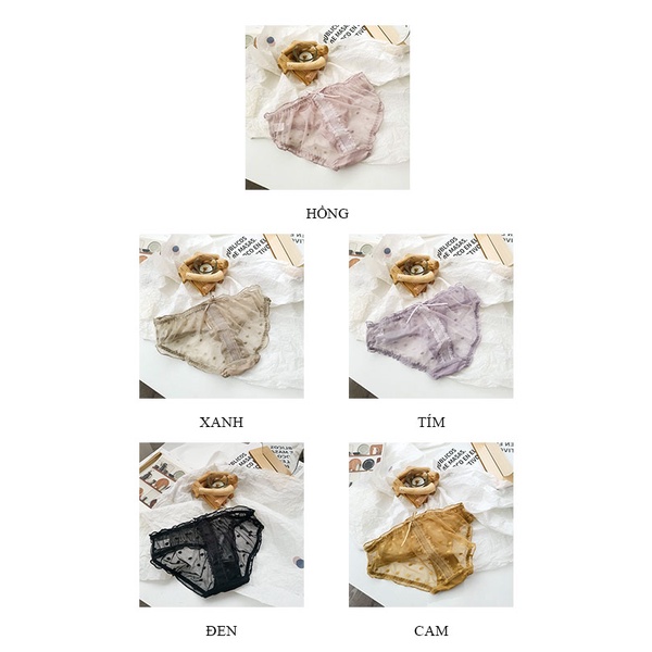 Quần lót nữ ren xuyên thấu cao cấp gợi cảm quyến rũ mềm mại LAVENUSA QL83