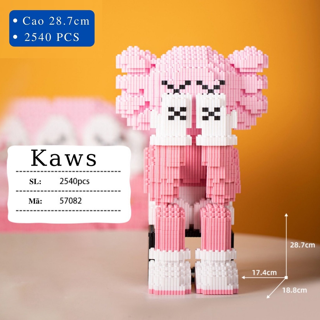 Kaws size lớn Đồ chơi lắp ráp mô hình nhân vật Kaws tặng kèm búa lắp ghép